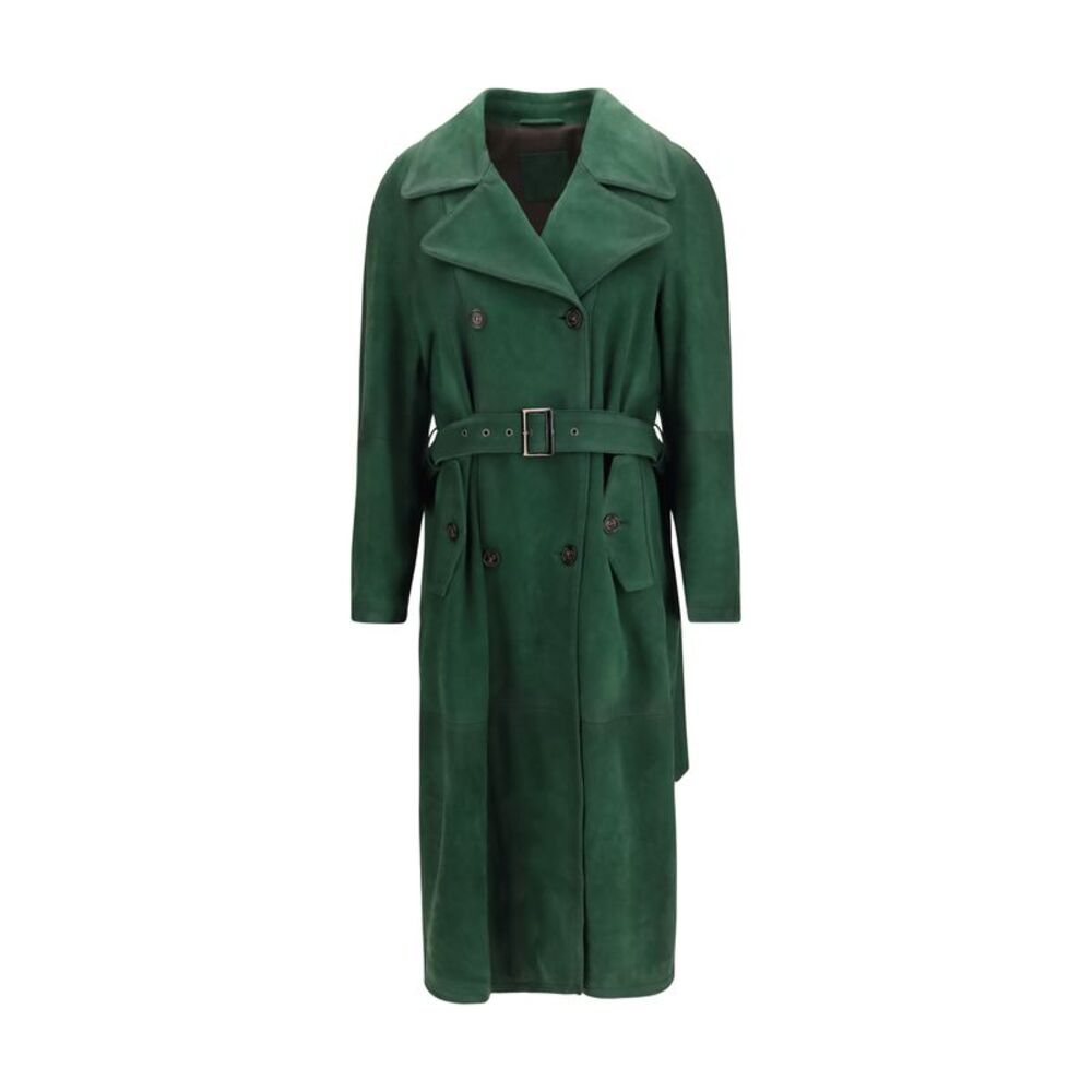 Valstar Women Vintage Effect Suede Double Breasted Trench Coat